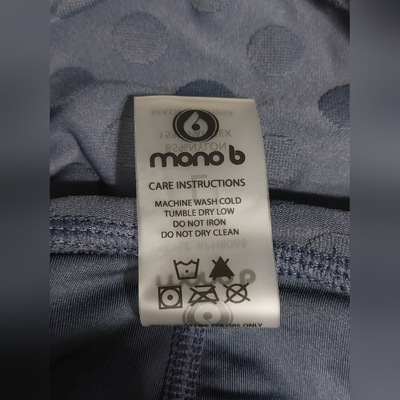 Mono B - Polka Dot Leggings- "Grey/Blue" Large - Picture 3 of 8